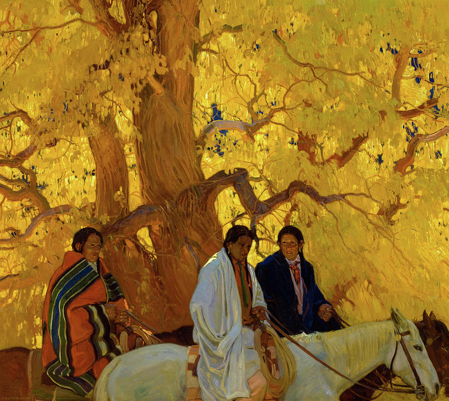 Native American Painting - Passing By, 1924 by Ernest Martin Hennings