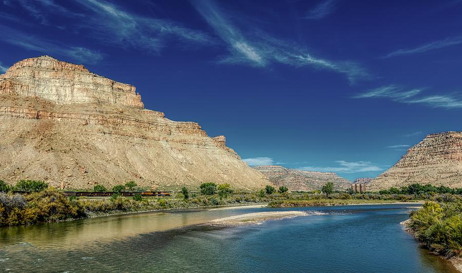 Passing Train Along the Colorado River Photograph by Mountain Dreams ...