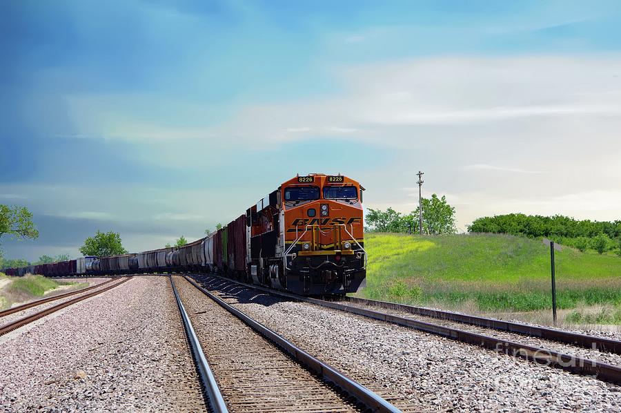Transportation Photograph - Passing train by Jeff Swan