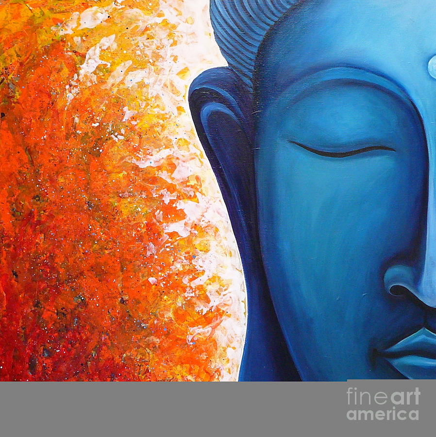 Passion Buddha Left View Painting by Gayle Utter