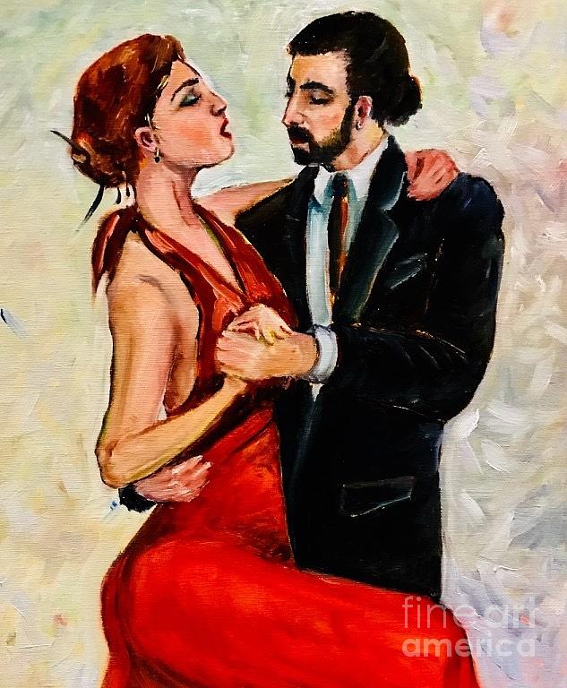 Passionate tango Painting by Lana Sylber