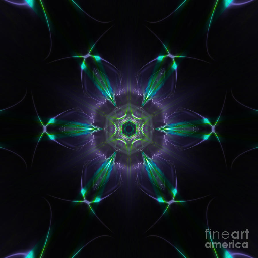 Passionflower Kaleidoscope  Digital Art by Rachel Hannah