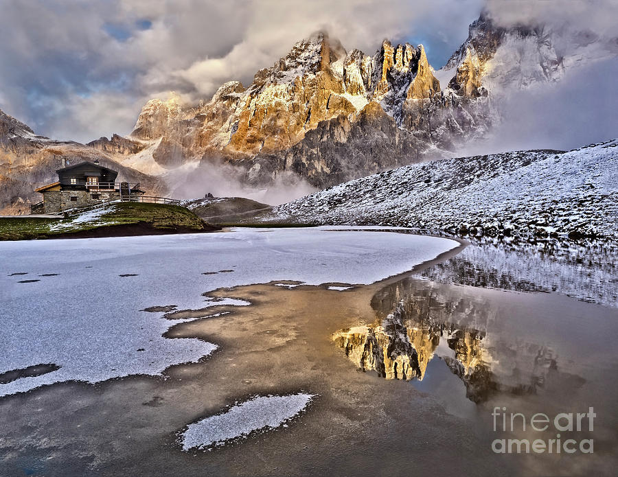 Breathtaking Dramatic Sunset At Mountains With Icy Frozen  Lake Photograph by Tatiana Bogracheva