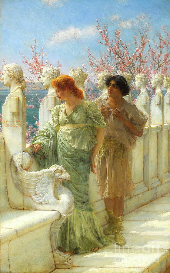 Past And Present Generations Painting by Lawrence Alma-Tadema