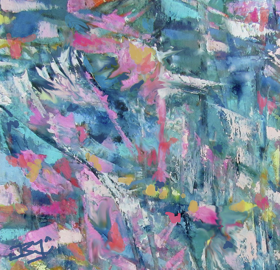 Pastel Abstract 5-19-20 Mixed Media by Jean Batzell Fitzgerald