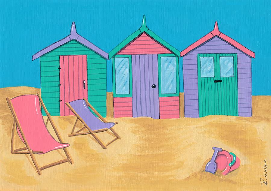 Pastel Beach Huts Painting by Richard Wilson | Pixels