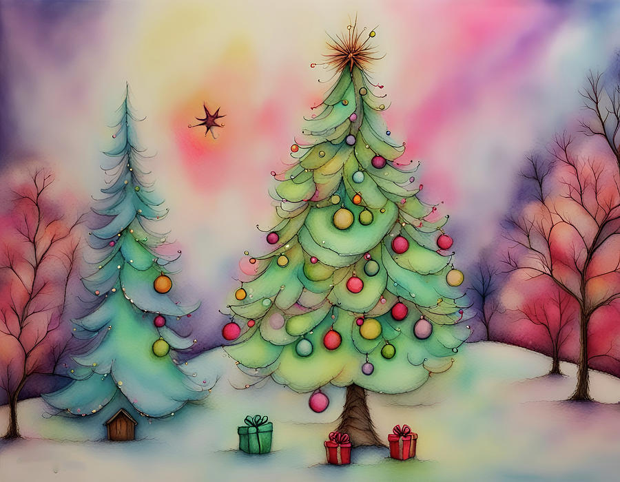 Pastel Christmas Digital Art by Deb Beausoleil