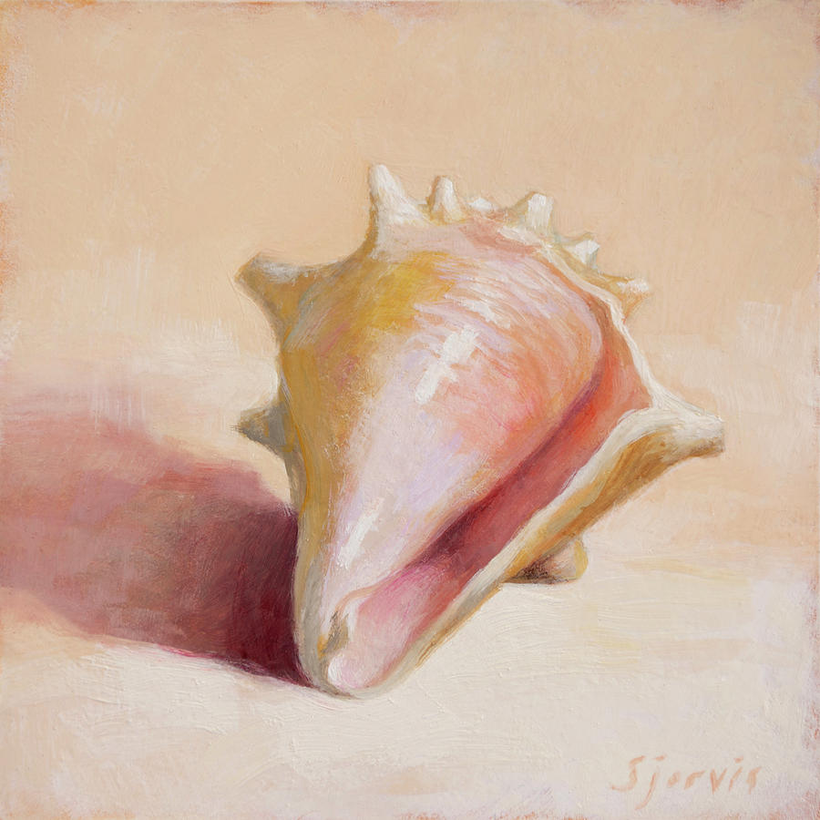 Sea Shell Painting - Pastel Conch by Susan N Jarvis