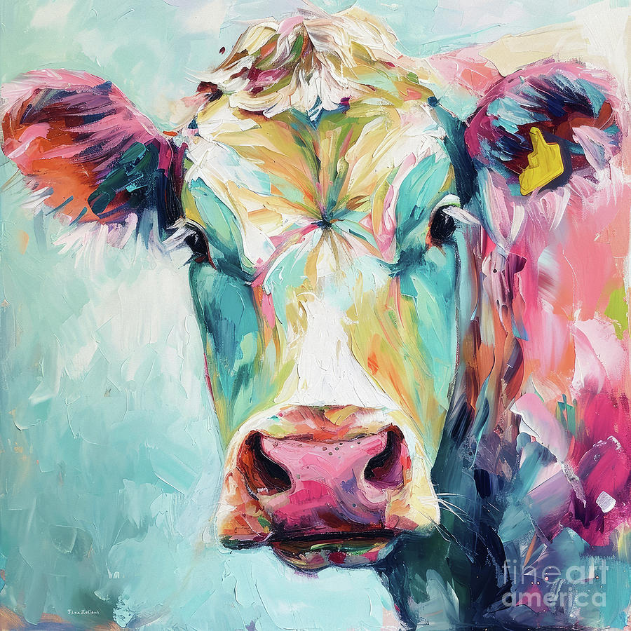Pretty Pastel Cow 2 Painting