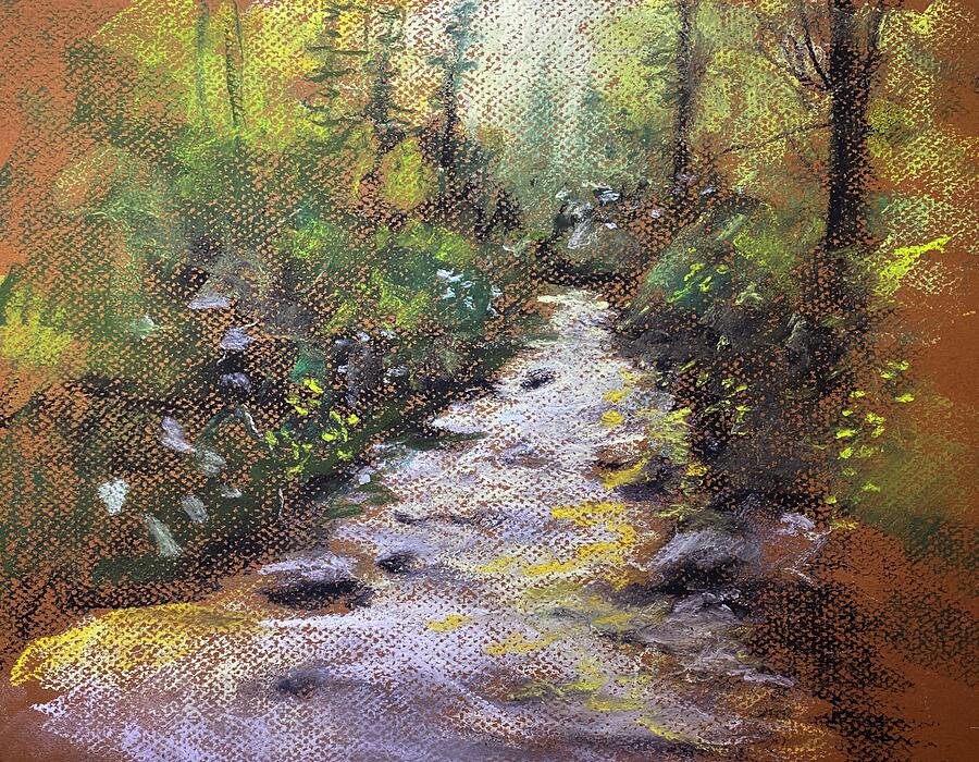 Pastel Creek Painting by Larry Whitler