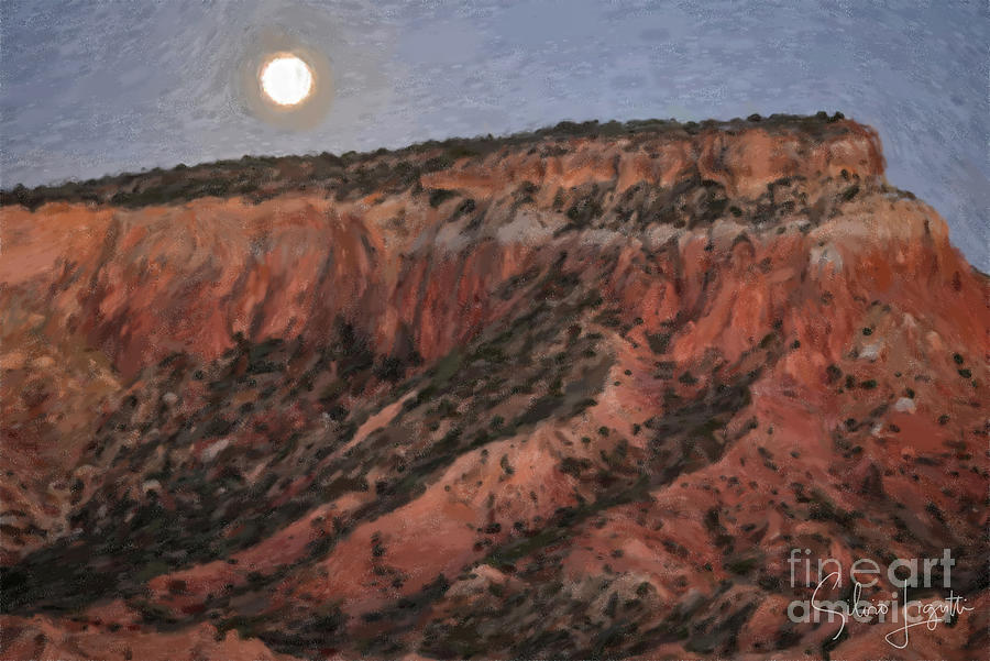 Pastel Dreams Full Moon Rising Over Kitchen Mesa and Cliffsides - Ghost Ranch Abiquiu New Mexico  Photograph by Silvio Ligutti