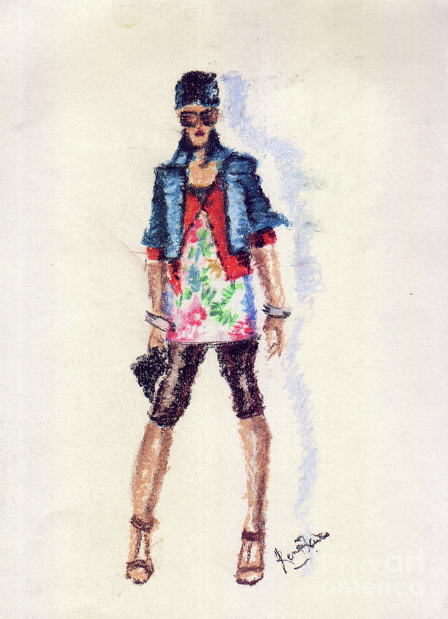 Pastel Fashion 1 Painting by Remy Francis