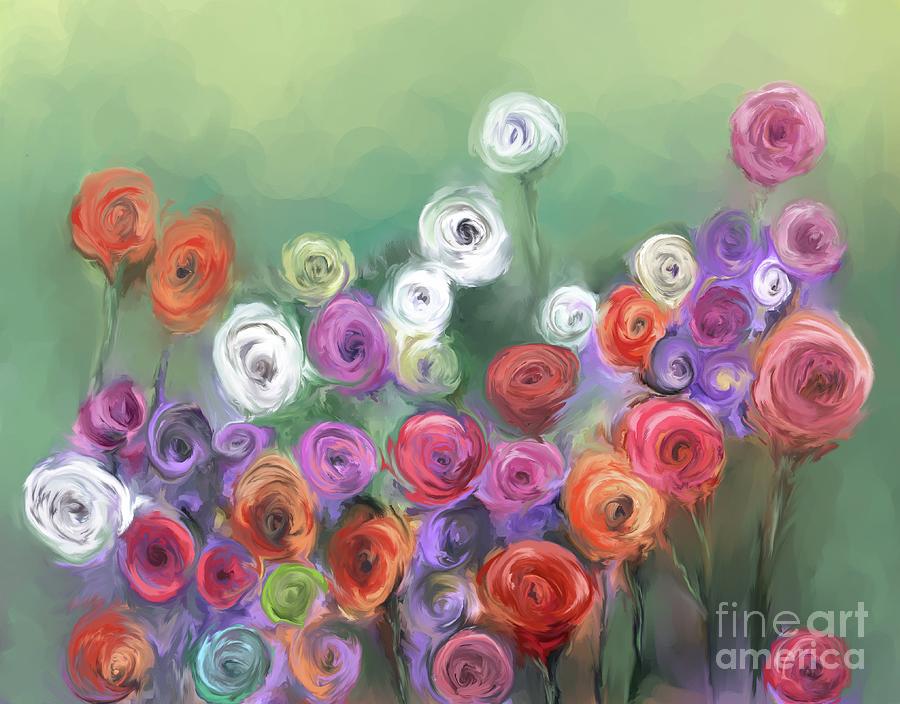 Pastel Flowers Pastel by Ana Borras