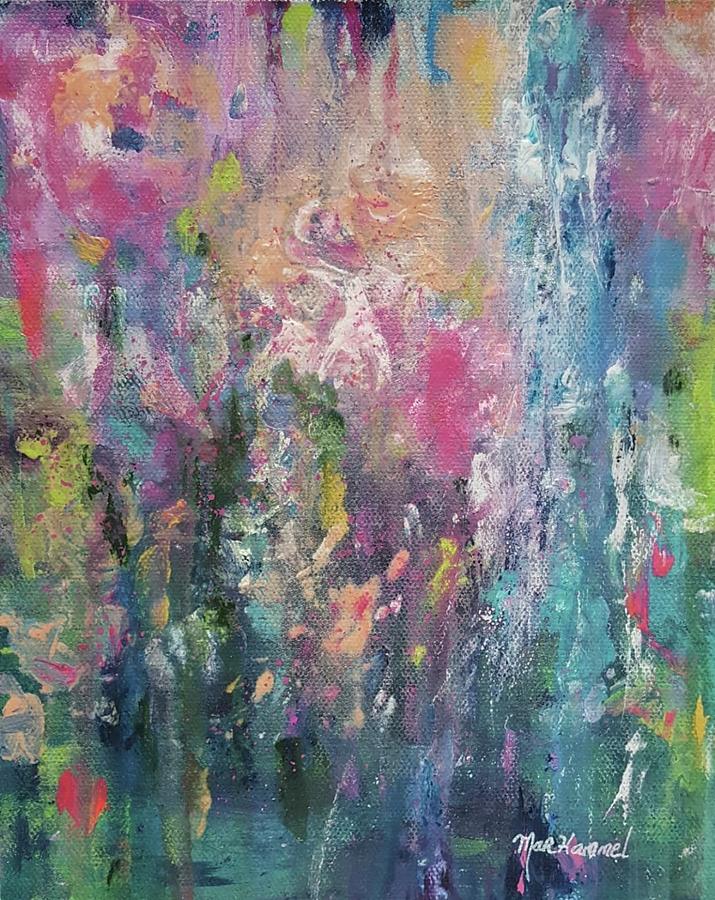 Abstract Painting - Pastel garden by Mar Hammel