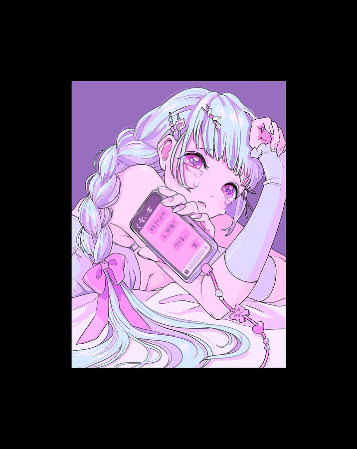 Pastel Goth Yume Kawaii Sad Aesthetic Anime Girl Digital Art By Linh Nguyen 