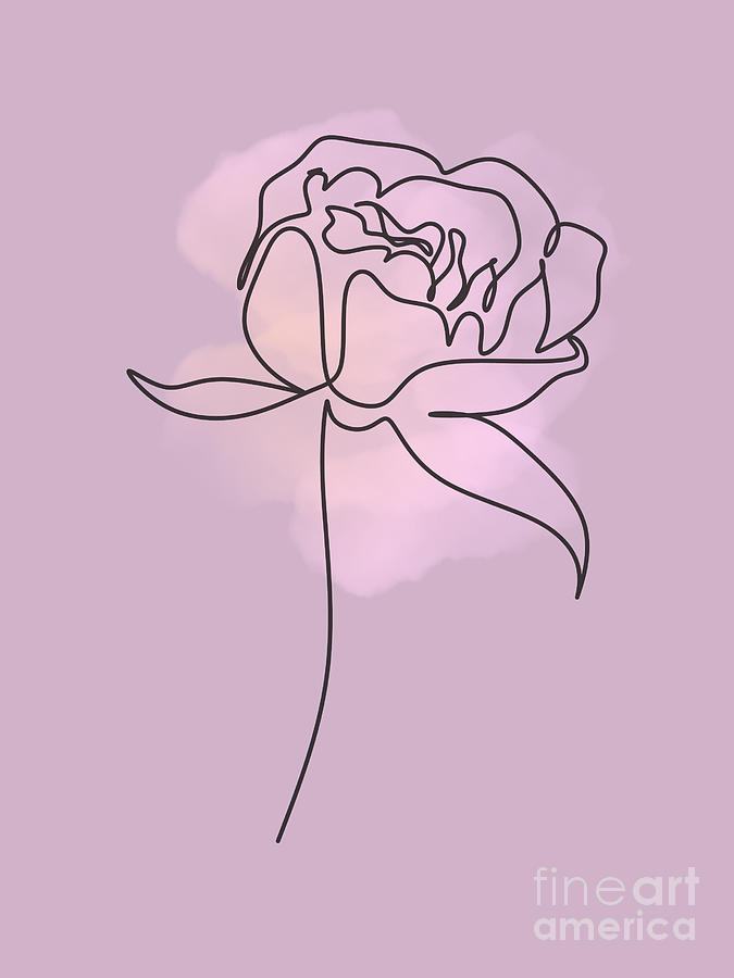 Pastel line art flower Digital Art by Big Bang Studio Fine Art America