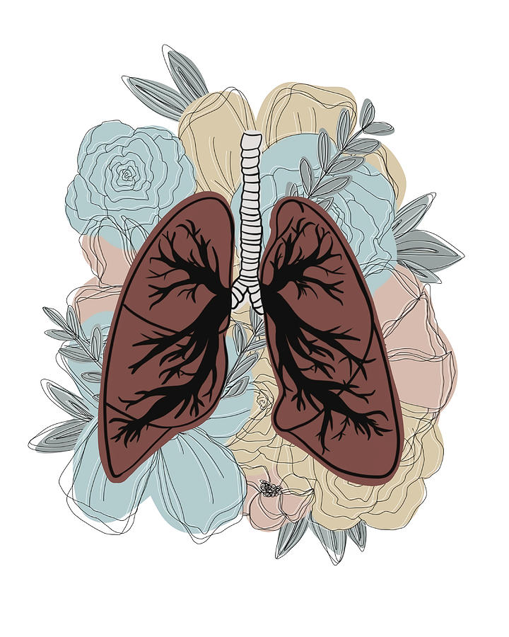 Pastel Lungs with Flowers Sticker stars Painting by Alexandra Jasmine ...