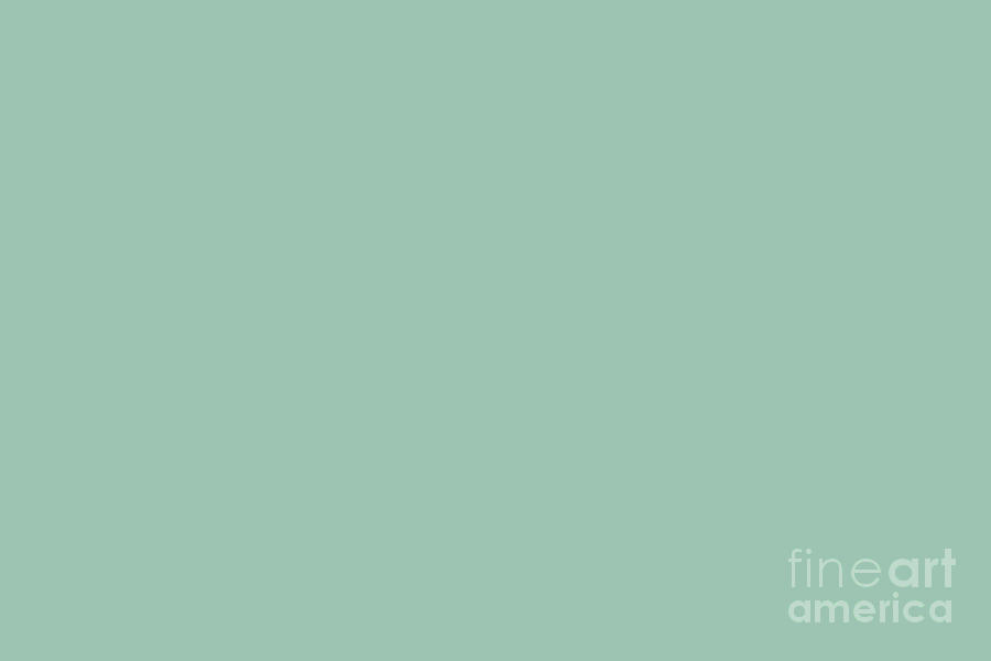 Pastel Mint Green Solid Color Behr 2021 Color of the Year Accent Shade Spring Stream PPU12-07 Digital Art by PIPA Fine Art - Simply Solid