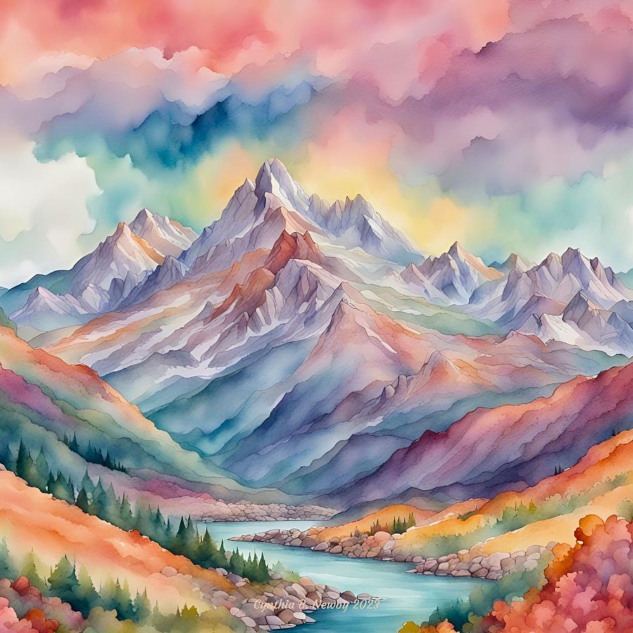 Pastel Mountainscape 20231226 Digital Art by Cindy's Creative Corner ...