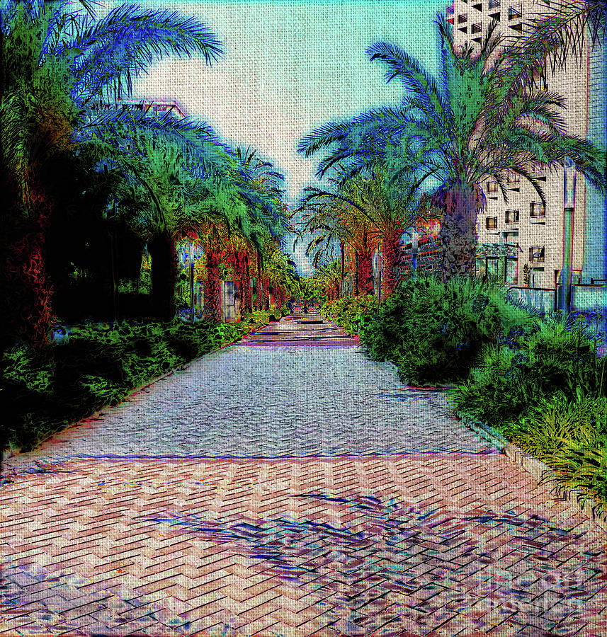 Pastel of a street in Benidorm  Photograph by Pics By Tony