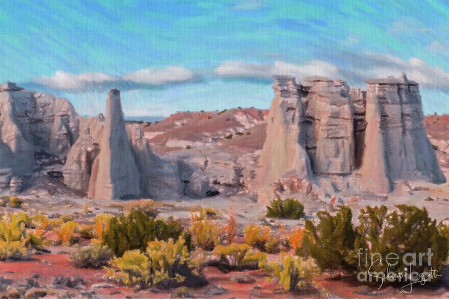 Pastel Painting Of Plaza Blanca In The Fall - Abiquiu New Mexico Land Of Enchantment Pastel