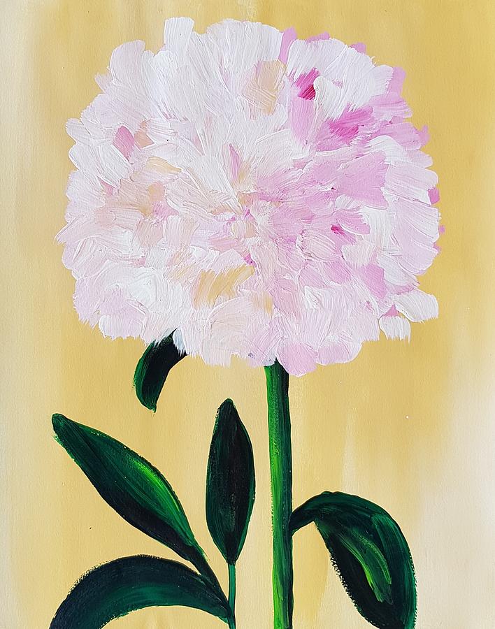 Pastel Pink Flower Painting by Nicole Tang