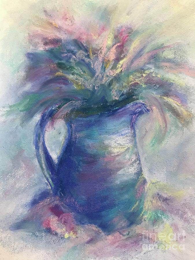 Pastel Pitcher Painting by Nancy Anton