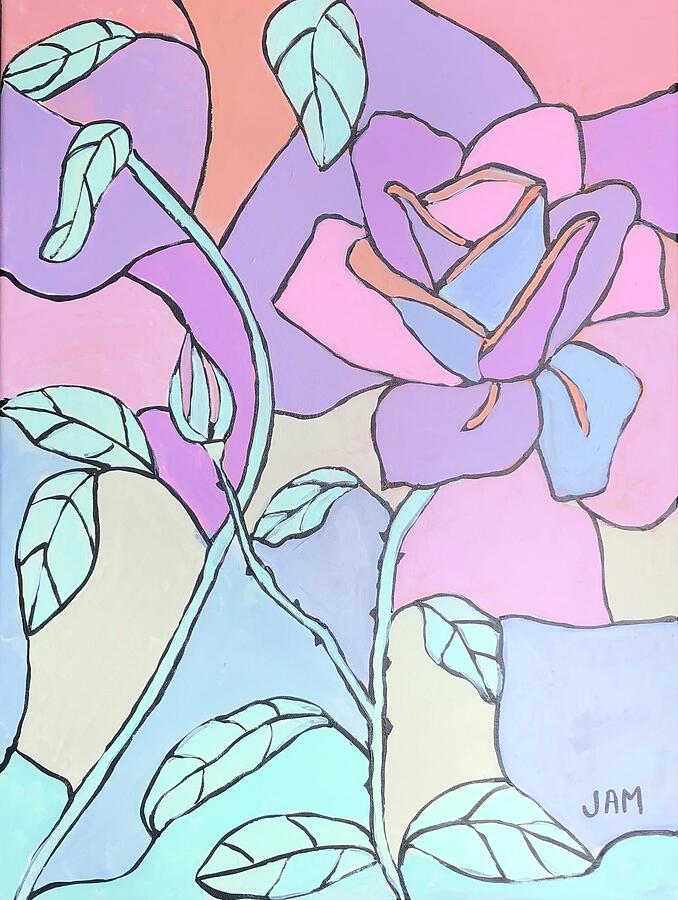 Pastel Roses Painting by Jam Art