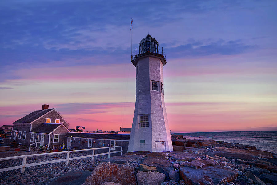 Pastel Sunrise at Old Scituate Light - Scituate, Ma. Photograph by Joann Vitali