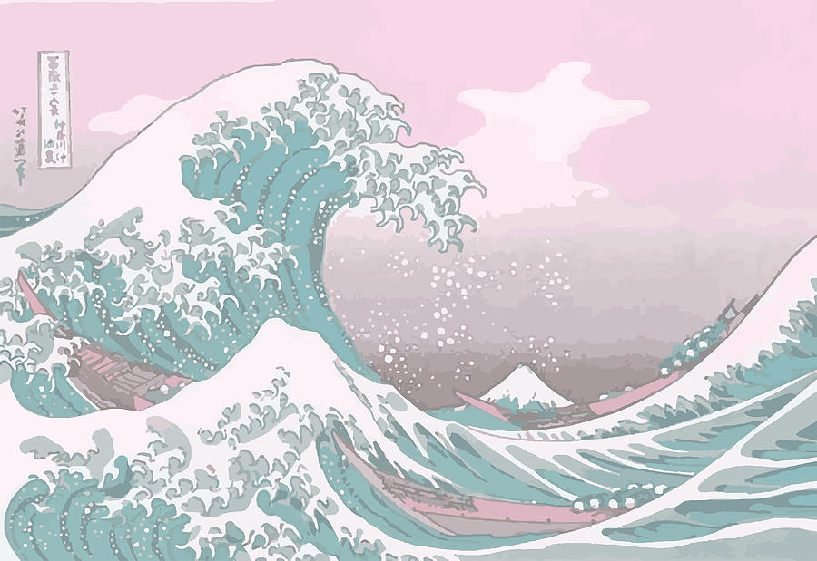 Pastel The Great Wave off Kanagawa Canvas Print Painting by Kimberly ...