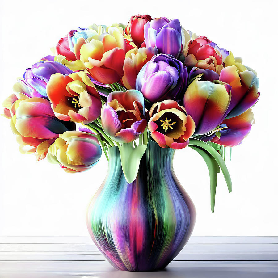 Pastel Tulips Digital Art