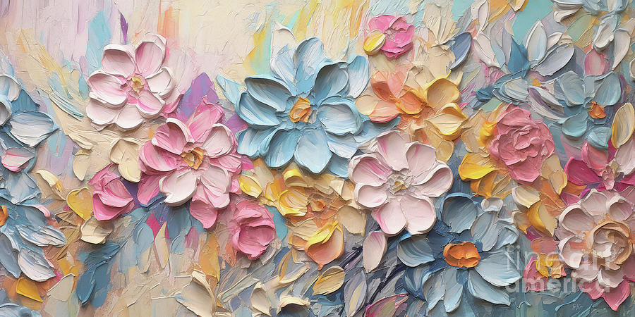 Pastel Wildflowers Painting by Tina LeCour