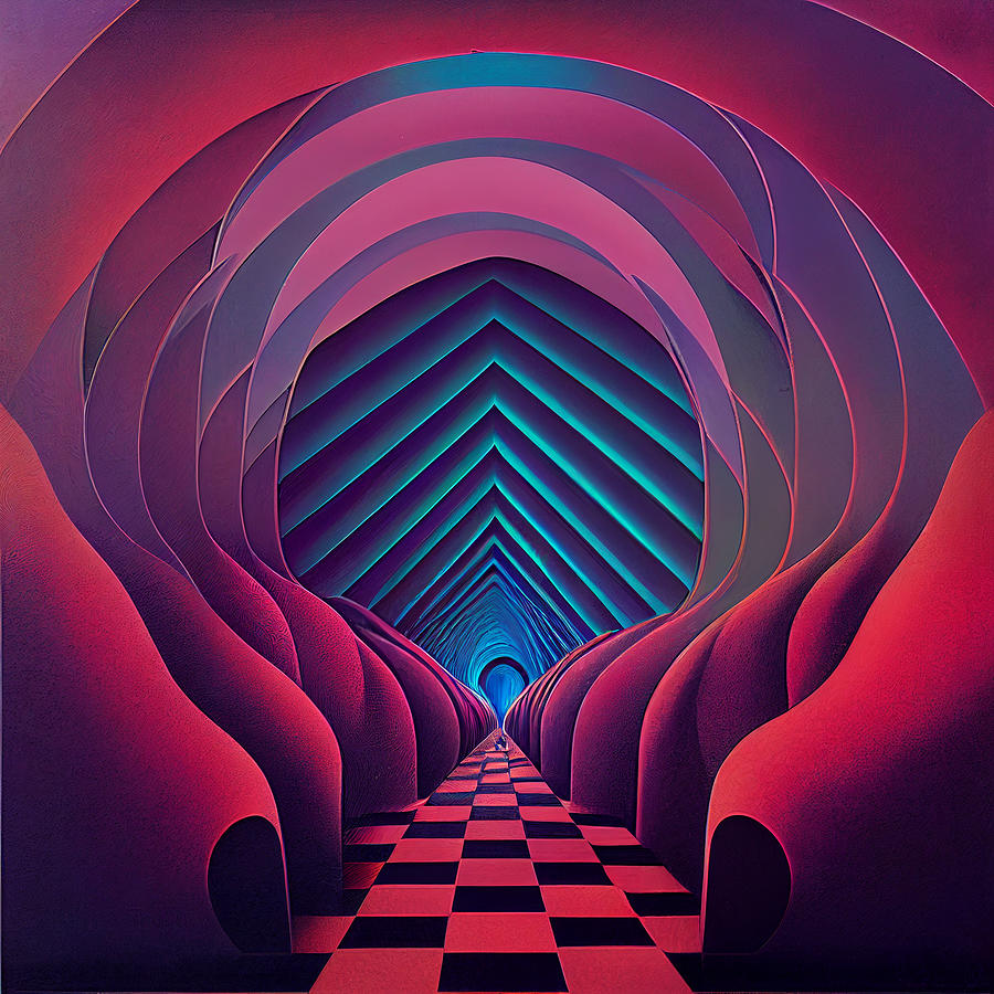Fantasy Painting - Pastelpunk  Infinity  Mirror  Optical  Illusi  5f66455633f0432  064556367  645645043043  043feb  645 by Celestial Images
