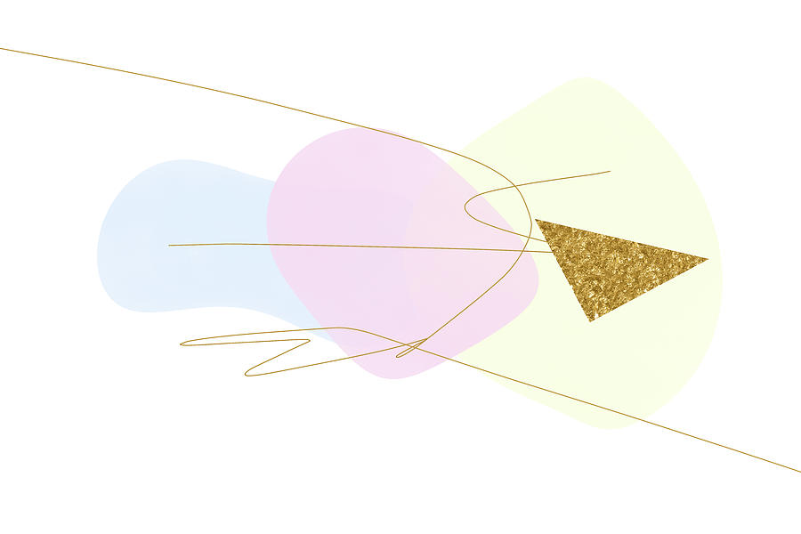Pastels with Gold Triangle One of Two Digital Art by Alison Frank