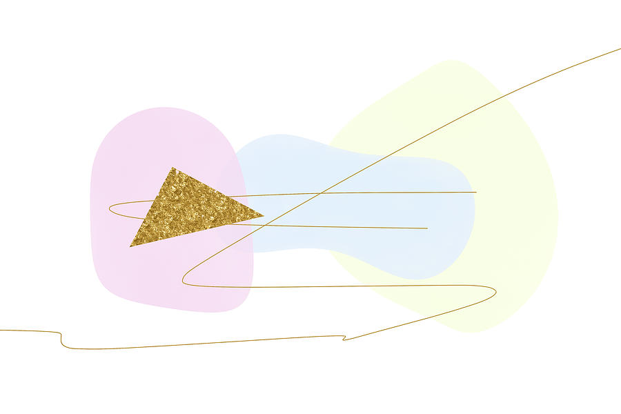Pastels with Gold Triangle Two of Two Digital Art by Alison Frank