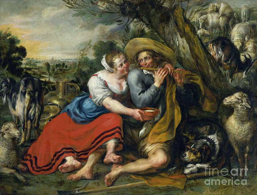 Pastoral Idyll Painting by Jan Thomas van Leperen