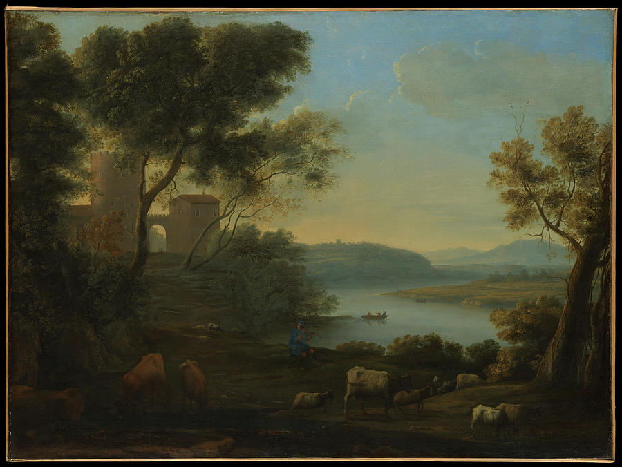 Pastoral Landscape The Roman Campagna ca. 1639  Painting by MotionAge Designs