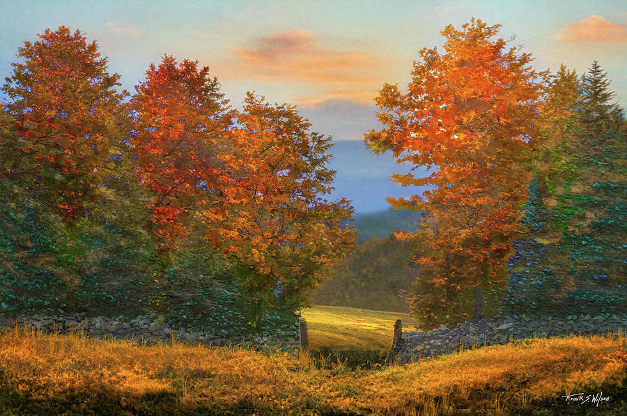 Pasture Gate in Autumn D Digital Art by Frank Wilson