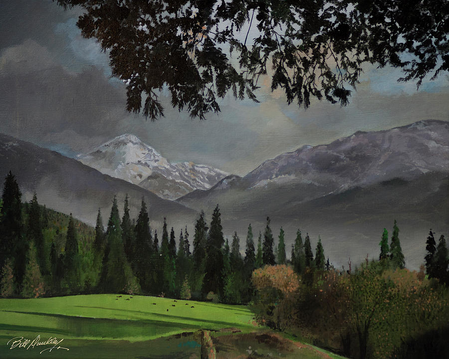 Pasture in the Mountains Painting by Bill Dunkley