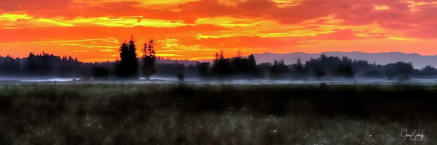 Pasture Sunrise 5530 Photograph by Jerry Sodorff
