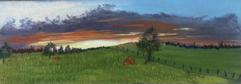 Pasture Sunset Pastel by Michele Turney