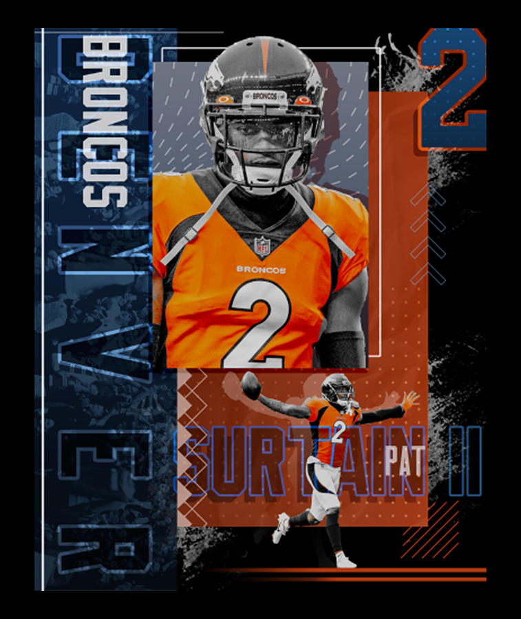 Pat Surtain II Football Paper Poster Broncos 2 Digital Art by Kelvin