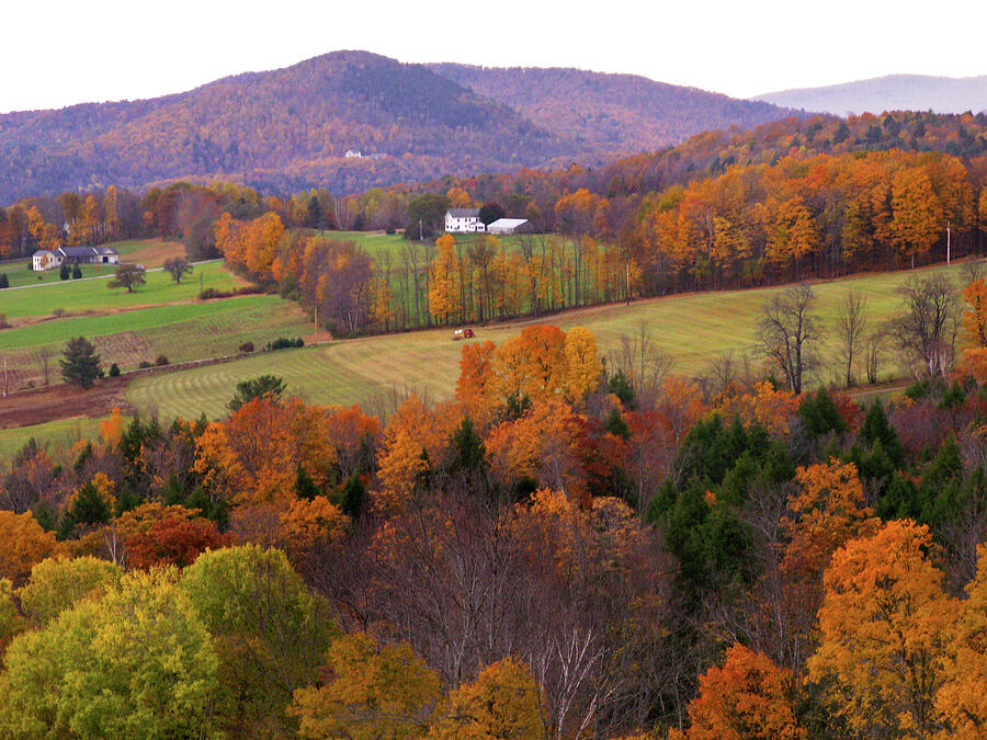 Patch Worked Mountains in Vermont Photograph by Nancy Griswold