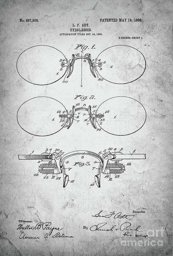 Patent -Vintage Eyeglasses Basic Photograph by Paul Ward