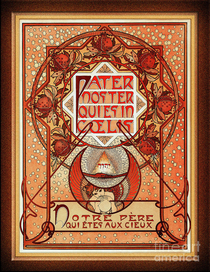 Pater Noster c1900 by Alphonse Mucha Vintage Remastered Xzendor7 Old Masters Reproductions Painting by Xzendor7