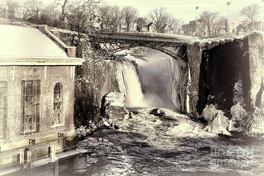 Winter Photograph - Paterson Great Falls artistic by Paul Ward