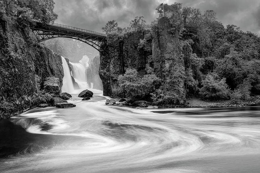 Paterson Great Falls NJ BW Photograph by Susan Candelario