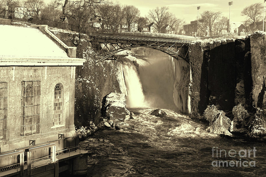 Paterson Great Falls retro sepia Photograph by Paul Ward
