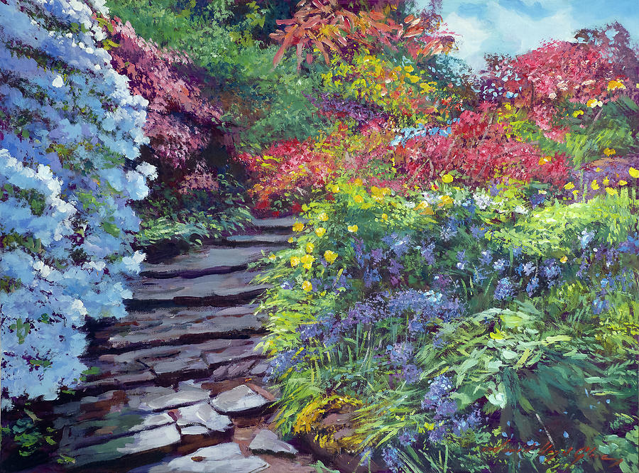  Path At Scotney Castle Painting by David Lloyd Glover