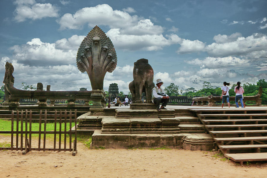 Path Entrance to Angkor Wat Cambodia Color  Photograph by Chuck Kuhn